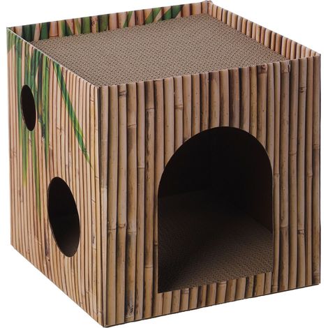 Carton a gratter Jamie Cube brun 30 x 30 cm pour chat