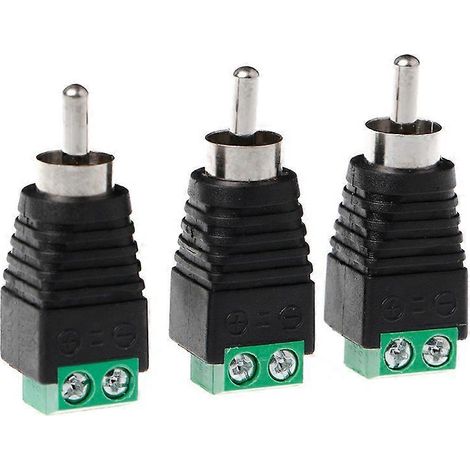 3 Pièces Connecteur RCA Mâle vers Bornes AV - Adaptateur Vidéo Balun à 2 Vis (1/5)