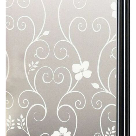 Film occultant décoratif pour vitrage – 40 x 200 cm, motif fleur blanc, protection UV intégrée (1/5)