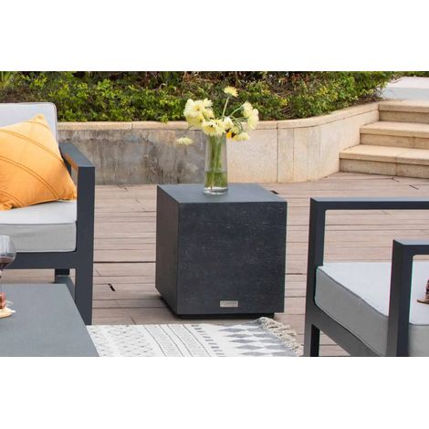 TEVERE Table d’appoint en béton compact robuste 45 x 45 x 50.8 cm (1/2)