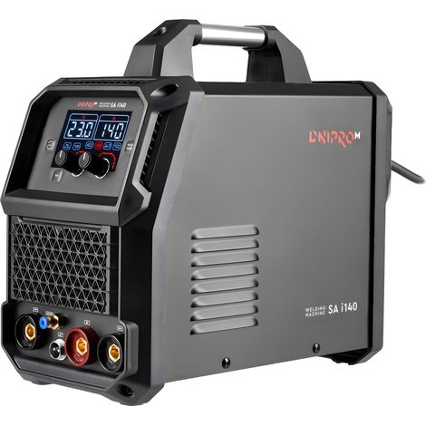 Soldador MIG MAG Inverter 140A SA i140 Dnipro-M, Gas y Sin Gas Flux, MMA y Lift TIG, Hilo 0,8-1,0 mm, Funciona desde 160V, Pantalla LED (1/5)