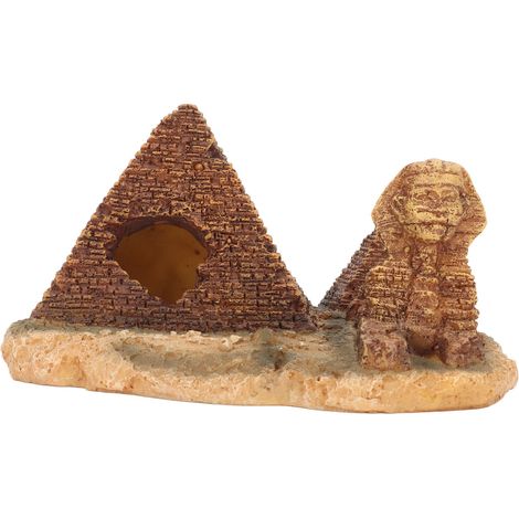 Décoration pyramidale pour aquarium, pyramide réaliste en résine sans danger, cachette pour aquarium (1/5)