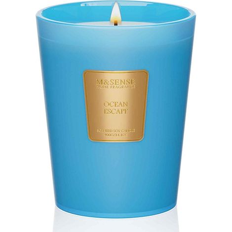 Duftkerze Glas Sojawachs 400g 75Std Marineduft Sommer 400g Ozeanflucht (1/5)