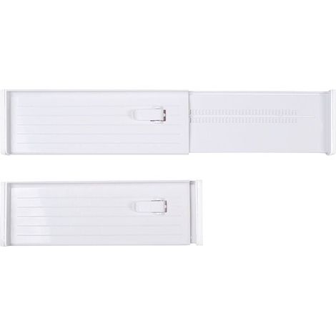 séparateur tiroir réglable en plastique (lot de 4) – organisateur de tiroir pratique – aménagement tiroir flexible pour armoire et commode – blanc (1/5)