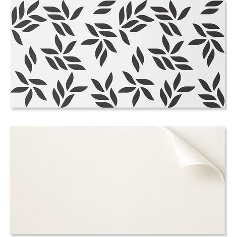Paquete de baldosas de vinilo autoadhesivas con estampado de hojas para dormitorio, 6x60x30 cm.