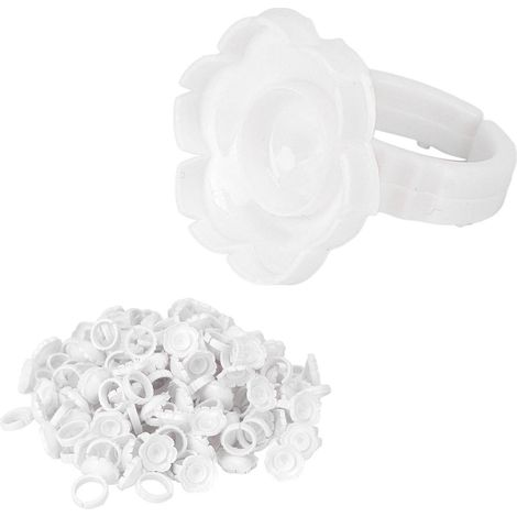 100 anneaux adhésifs décoratifs fleuris pour extensions de cils, support de colle professionnel, accessoire beauté (1/5)