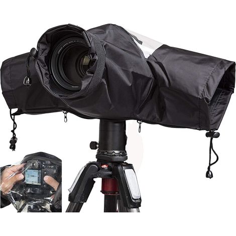 Housse de pluie professionnelle pour appareil photo reflex étanche (noir)