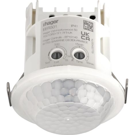 détecteur mini 10 mètres de présence et mouvement plafond encastré ON/OFF - HAGER EER501