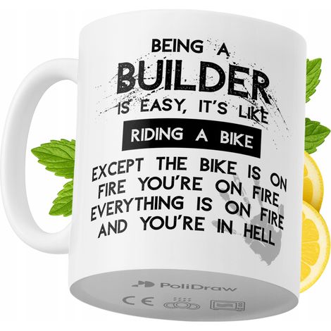 Lustige Kaffeetasse mit witzigem Textdesign für Bauarbeiter – ideal für Geburtstage, Namenstage und Feiertage. Hochwertige Tasse für besondere Anlässe im Büro oder Homeoffice. Farbe: Weiß, 330 ml. (1/5)