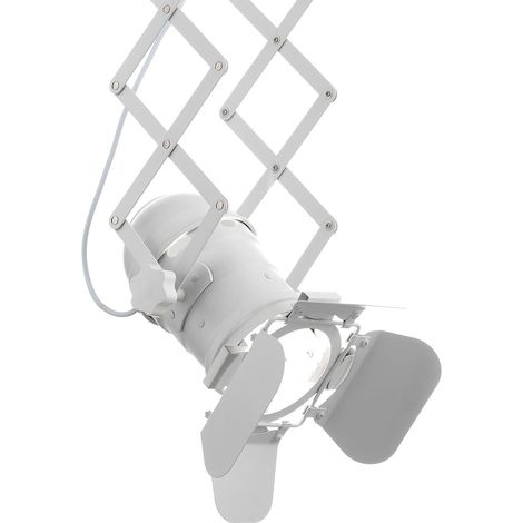 Verstellbare Pantograf-Pendelleuchte aus weißem Aluminium Flexible White