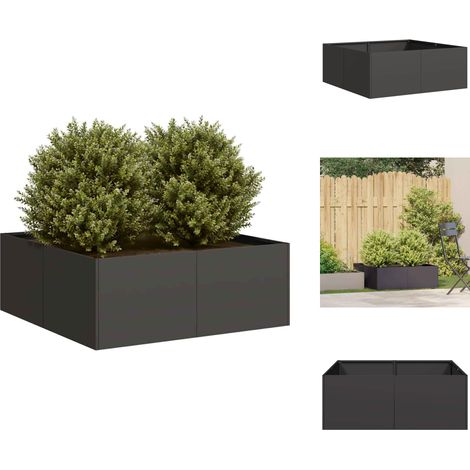 Jardinière noir 80x80x30 cm acier - Jardinière - Jardinières - Pot De Fleurs - Support De Jardinière (1/5)