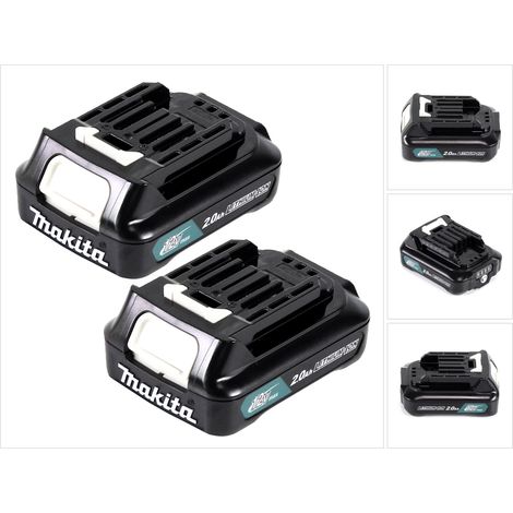 Makita Batteries Power Set Li 12V - 2x pièces BL1021B 2.0Ah (197396-9) - successeur de BL1020B
