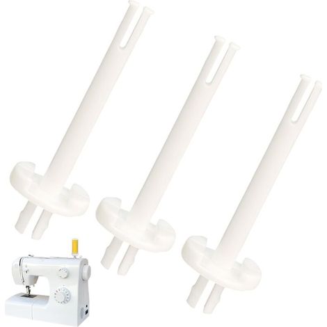 Lot de 3 Porte Bobines pour Machine à Coudre, Porte Bobine de Fil Blanc en Plastique, Accessoires de Remplacement Compatibles 141000516 (1/5)