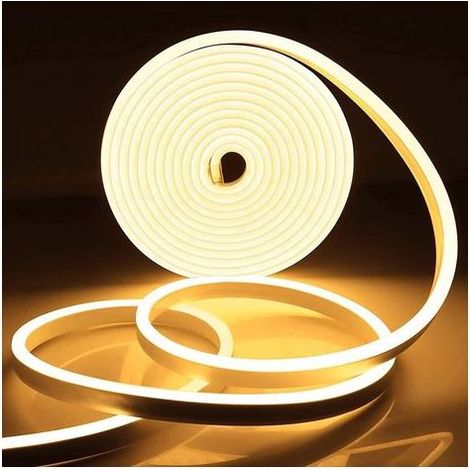 Kcvv – 5 m 12 V warmweißer LED-Streifen IP65 – Flexibel, wasserdicht, kürzbar – 600 LEDs für Innen- und Außenbeleuchtung – Netzteil nicht im Lieferumfang enthalten (1/4)