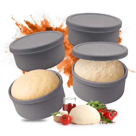Gärboxen aus Silikon für Pizzateig mit Deckel, 4er-Set (1/5)