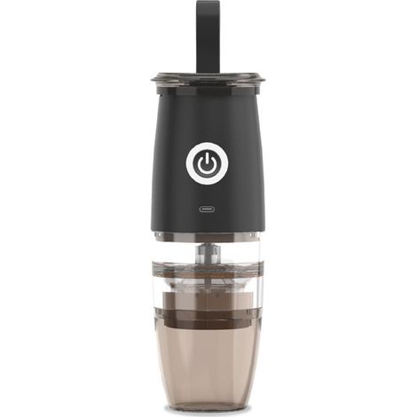 Mini Retractable Electric Coffee Maker 5V, 5 Speeds, Capsule Coffee Maker with Spoon for Home Use Black (1/5)