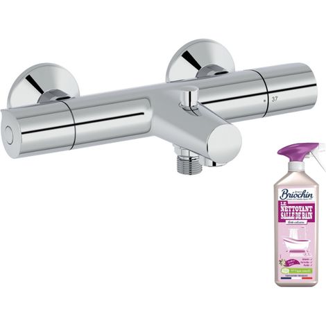 JACOB DELAFON Simone Mezclador termostático de pared para baño-ducha + Limpiador Briochin