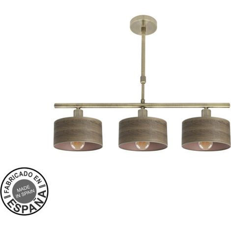 Gilda Lampada 3xe14 Pelle/Legno Scuro Regx55x14 Cm