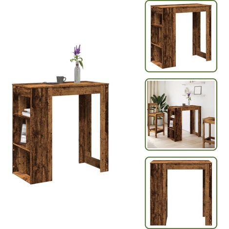 vidaXL Bartisch mit Regal Altholz-Optik 102x50x103,5 cm Holzwerkstoff (1/5)