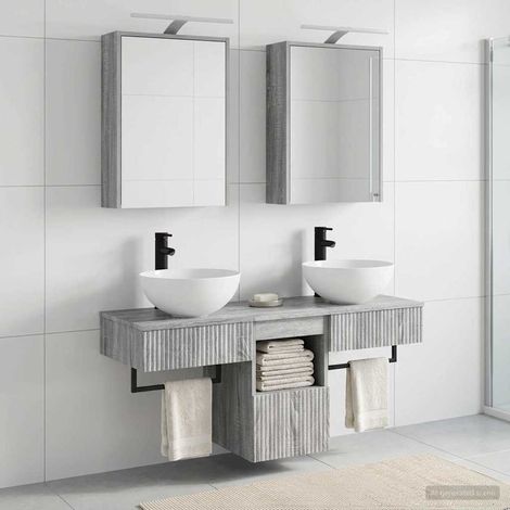 vidaXL Juego de Muebles de Baño 5 uds. Sonoma gris (1/5)
