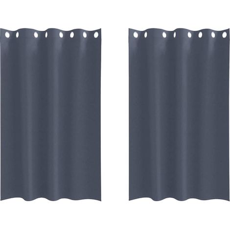 Maison Exclusive - Cortinas Opacas con Anillas 2 pcs Antracita 17