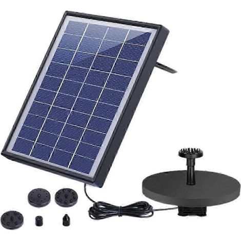 Pompe solaire 5W pour fontaine avec 6 buses, idéale pour abreuvoir à oiseaux, aquarium, bassin ou décoration de jardin JN (1/5)