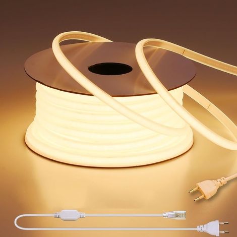 220V Ruban LED COB Exterieur Etanche 10M,3000K Blanc Chaud Flexible Découpable Bande LED CRI 80+ Sans Transformateur,pour Chambre,Gaming,Bureau,Pergola Extérieur (1/5)