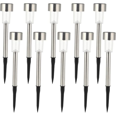 10-teiliges Set LED-Solarleuchten aus Edelstahl mit 2V 40mA Lithium-Batterie für Garten und Terrasse (1/5)