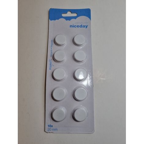 NICEDAY Aimants Blancs - Pack de 10 (20 mm) (1/3)