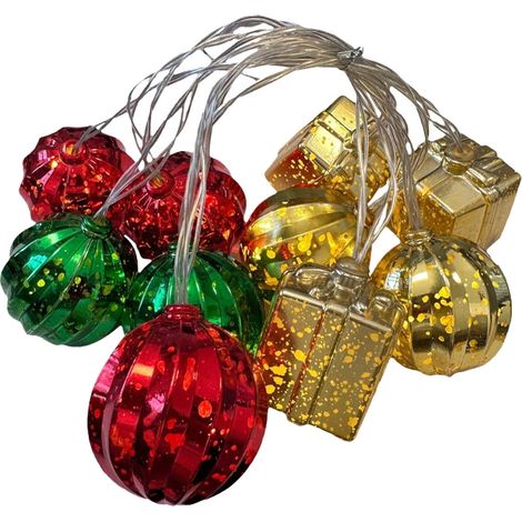 Guirlande Lumineuse - Boule Décorative et Boîte Cadeau - 10 LED - 78 Pi (23,8 M) - Pour Décoration Intérieure Extérieure Noël - 1 Pièce (1/5)