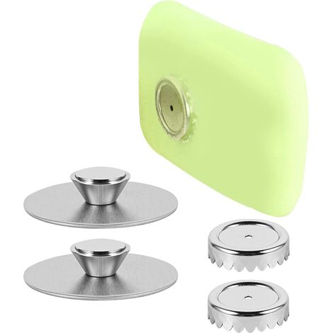 Lot de 2 porte-savon magnétiques avec ventouse en acier inoxydable pour salle de bain et cuisine avec adhésif 3M
