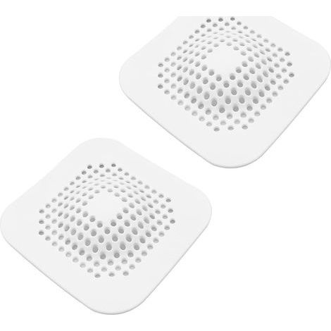 Lot de 2 passoires de vidange universelles en silicone, attrape-cheveux en silicone pour douche, passoire de douche avec 4 ventouses,pour salle de bain, baignoire, évier de cuisine (blanc) (1/5)