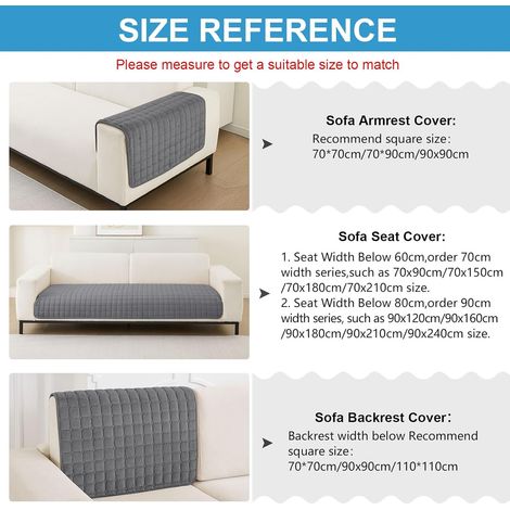 Waschbare Sofabezüge aus Flanell – Neue Sofakissenbezüge, rutschfester Sofabezug für 1-, 2-, 3- oder 4-Sitzer-Ecksofas, L-förmiger Sofabezug (Grau, 70x70cm)