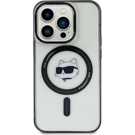 Karl Lagerfeld IML Choupette Head MagSafe - iPhone 15 Pro Hülle (Transparent)