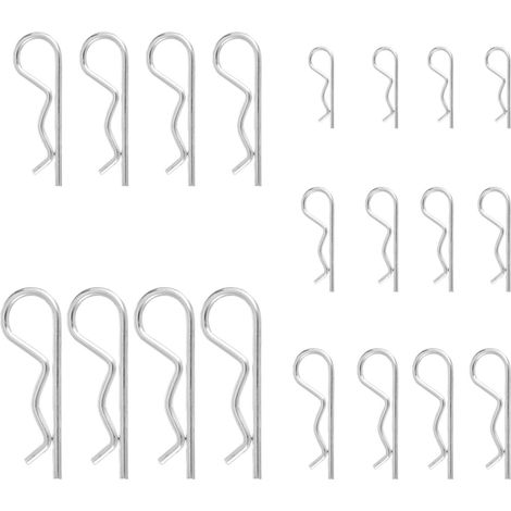 Cotter à Épingle à Cheveux de R 20 Pièces en Acier au Carbone Argenté, Fixation pour Machine, Usage Industrie Mécanique et Camions, Goupille Élastique (1/5)
