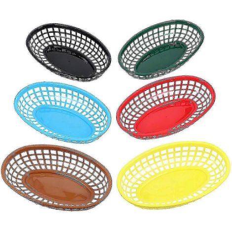Lot de 6 bols en plastique en forme de bateau pour frites hamburgers et restauration rapide (voir photo) dimensions : 24 x 15 x 45 cm (1/3)