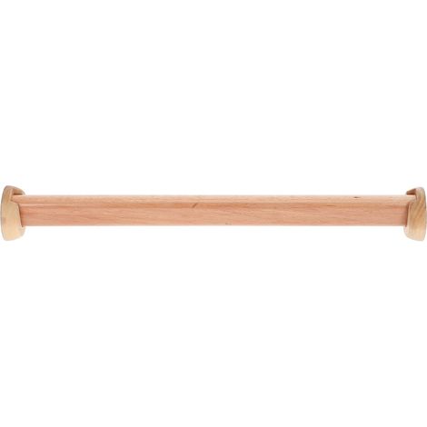 Tringle à vêtements en bois de hêtre extensible pour armoire avec support à bride, peu encombrante, robuste, pour la maison, l'hôtel et l'hôtellerie (1/5)