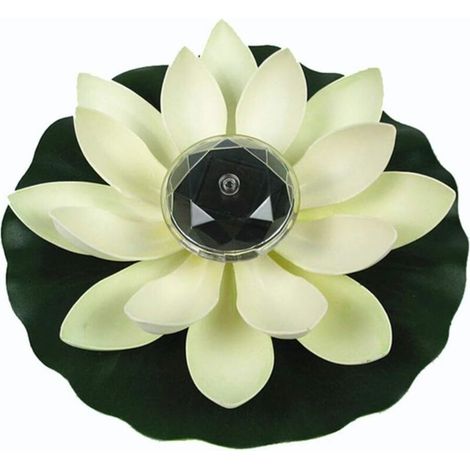 Lotus Light, Solar Floating Pond Decoration Lotus Flower LED Color Changing Flower Night Light Lamp for Pool Party Garden House(White)