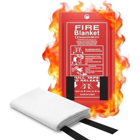 100 cm große Löschdecke für Haushalt und Küche, Notfalldecke für Einzelpersonen, feuerfester Schutz und Wärmedämmung – 1 Stück