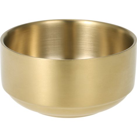 Metallene Rasierschale für Herren aus Messing, mit Seife und Rasierpinsel.