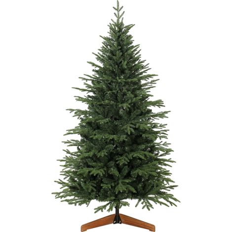 HOMCOM 180 cm Artificial Christmas Tree Solid Pine Wood Stand, Green (1/5)