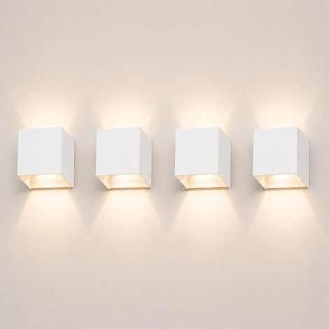 LEDMO Confezione da 4 applique LED da esterno da 12W 3000K IP65 con angolo regolabile (1/5)