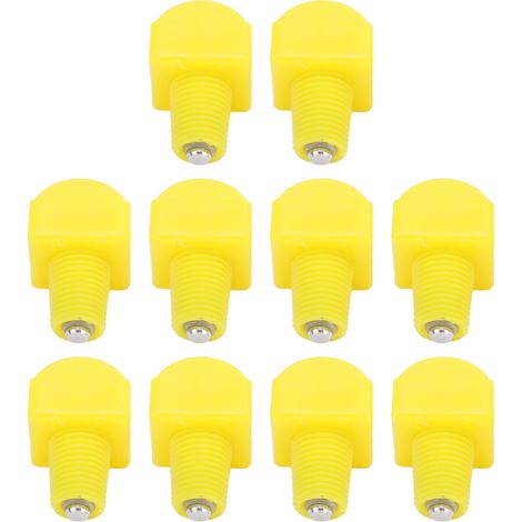 Lot de 10 abreuvoirs automatiques à tétines pour volailles, en plastique jaune (1/5)