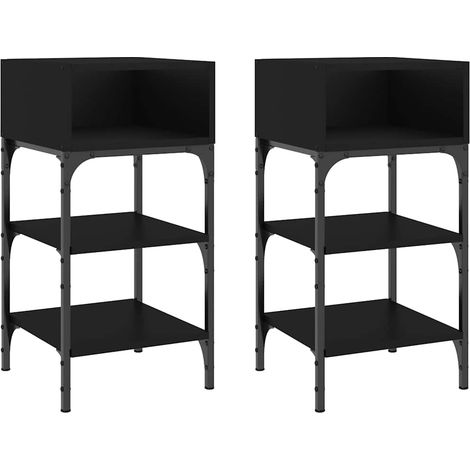 Maison Exclusive - Comodini 2 pz Neri 35x34,5x70 cm in Legno Multistrato (1/5)