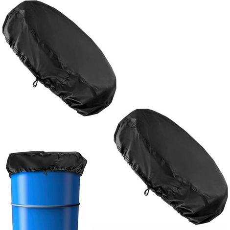 Housse de tambour gallon,Bouchon anti-poussière pour baril, Fermeture à cordon de serrage,Tissu Oxford robuste, Utilisation pour patio, jardin, cour, pelouse, arrière-cour, 65 x 10 cm, 2 pièce (1/5)