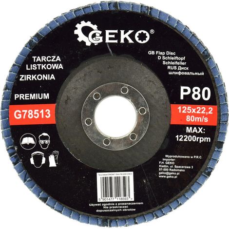 Disco lamellare in zirconio 125 mm P80 geko premium (10/200) (1/3)