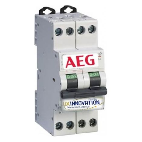 Interruttore magnetotermico 16A 1 polo + N 2 moduli AEG DG41NC16