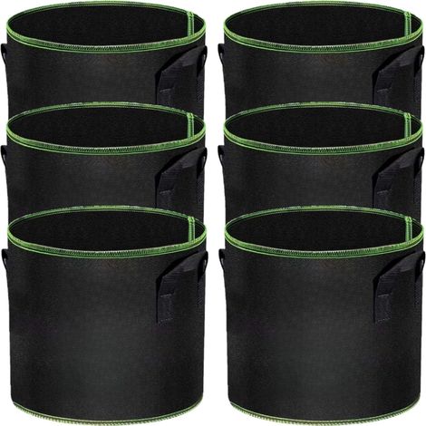 6Pcs 5 Gallons Sacs de Culture de Plantes, Tissu Non Tissé Respirant Sacs de Culture Récipient de Pots de Jardin à Racine Épaissie Heavy Duty avec Sangles Poignées, pour Fleurs Légumes