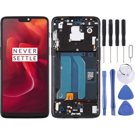 Compatible with the OnePlus 6 A6000 LCD touchscreen assembly with frame (color: black) (1/4)