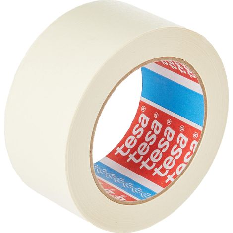 tesa Nastro per Mascheratura ECONOMY EcoLogo - Nastro in Carta per Mascheratura, Rimozione senza Residui per 4 Giorni, senza Solventi - Sottile, 3x 50 m x 50 mm (1/3)